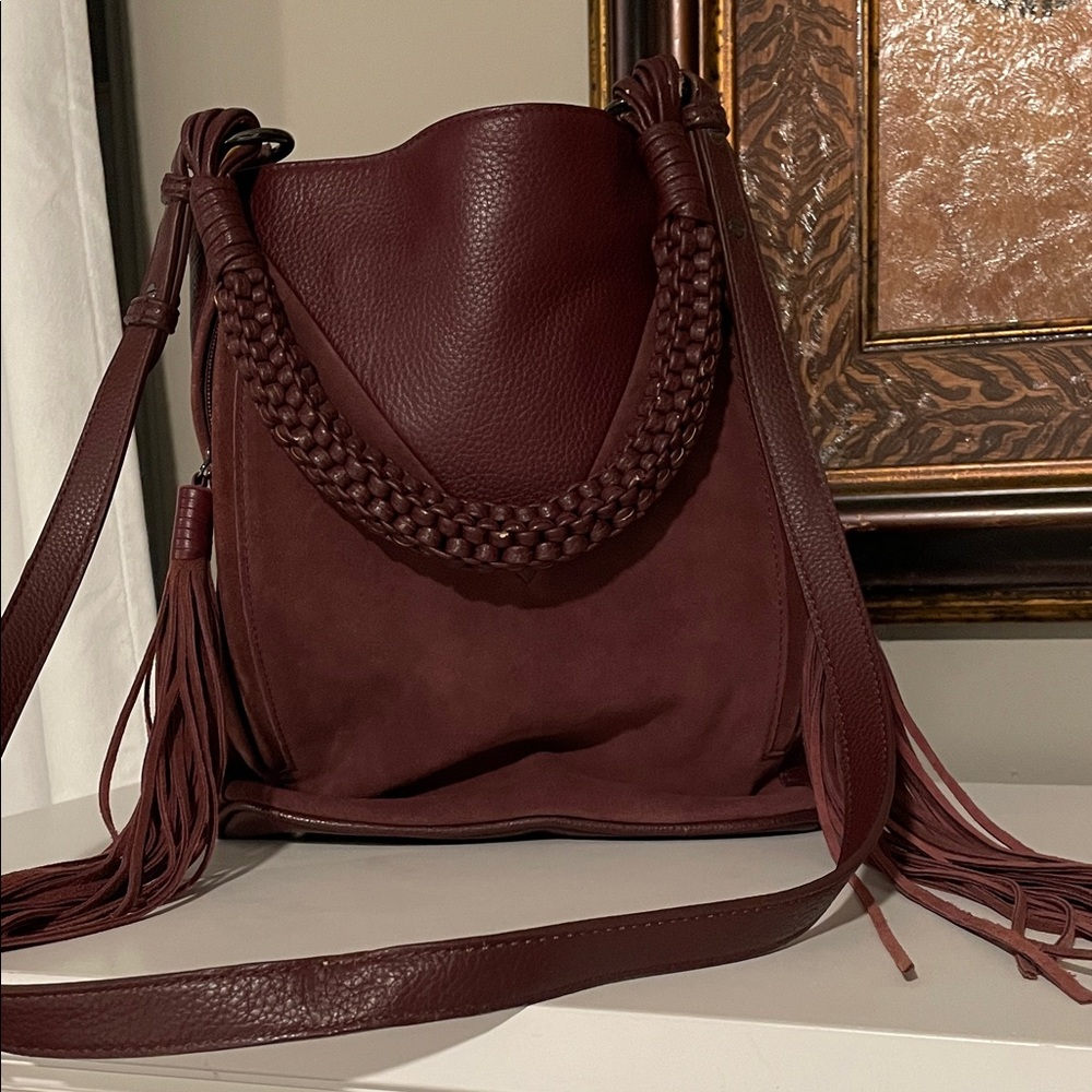 Sam Edelman Burgundy Shoulder Bag with Braided Strap